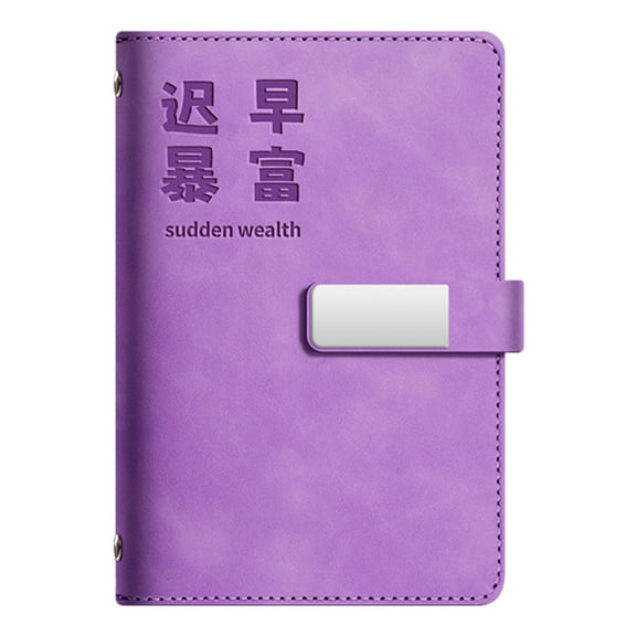 Money Saving Notebook Refillable Leather Budget Planner With 90 Pages 6 Rings Leather Binder Covers for Daily Budgeting