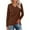 Coffee, variant on Dressy Tops for Women Solid V Neck Long Sleeve Top