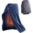 thumbnail image 1 of Heated Cape Blanket USB Electric Shawl Blankets Portable Heats Up Quickly Home Travel Wrap for Women Men, Winter Warm Blanket Cape for Home Office Car (Navy Blue), 1 of 8
