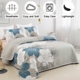 thumbnail image 2 of Juego de colcha DJY California King Blue Floral con 2 fundas de almohada, 2 of 7