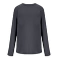 thumbnail image 4 of DuoJiaJ Womens Long Sleeve Top, Crew Neck Solid Color Sun Athletic Top Gray XL, 4 of 5