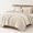 01 - Beige-Full (79"x90"), variant on 01 - Beige Super King Plus (128"x120") Boho Tufted Brushed Microfiber Comforter Set
