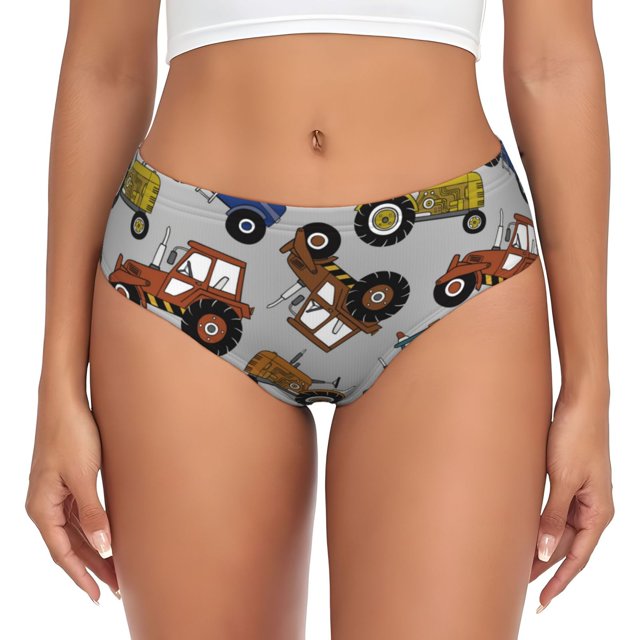 Balery Color Tractor Ropa Interior de Algodón para Mujer con Dibujo – Braguitas Cómodas y Elásticas, Estilo Clásico-Small