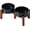 Double Bowls with Stand- Starry Sky, variant on 6.1" Elevated Dog Bowls Ceramic Raised Dog Bowl with Non-Slip Stand (Acacia Wood) Two Height Options, Dog Food & Water Bowl for Small & Medium Breed Dogs - 3.4 Cups 27 oz