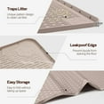 thumbnail image 5 of Cat Litter Mat, XXL Extra Large 50" x 35" Silicone Mat Litter Trapping Mat for Scatter Control, Soft on Kitty Paws, Easy to Clean (Khaki), 5 of 6