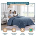 thumbnail image 3 of Casa Platino Quilted Blanket Twin XL Size - Pre Washed - Soft & Lightweight Bed Blanket Twin XL Size - All Season Down Alternative Blankets - Estate Blue, 3 of 8