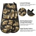 thumbnail image 4 of Dailycode Double Sided Oven Mitt with Loop Heat Resistant Kitchen Long Potholders 7" x 35" Elegant Ginkgo Leaf, 4 of 6