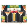 thumbnail image 7 of Yayeee Kitchen Curtains Tier Pair Light Filtering 27"x36" Rod Pocket Short Cafe Window Panel, Art Cocktails, 7 of 7