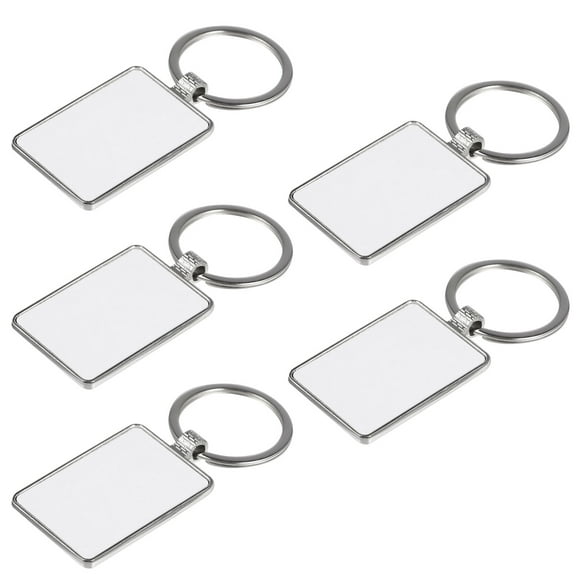 unbranded 5 Pcs Hooks Sublimation Key Ring Personalized Key Chain Miss 3X7.5CM Silver
