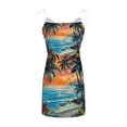 thumbnail image 4 of TQWQT Hawaiianan Beach Dresses for Women Casual Beach Tropical Print Sundress V-Neck Sleeveless Boho Dress with Pockets Orange XXL, 4 of 5