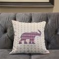 thumbnail image 6 of Amrita Sen Designs  26 x 26 in. Elephant Silhouette Duo Broadcloth Indoor & Outdoor Zippered Pillow - Off White, Pink & Blue, 6 of 6