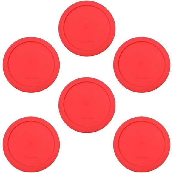 shiyou-CIBI Food Storage Container Lids (4 Cups, Red - 6PK) For Pyrex and Anchor Round Glass Containers, Dishwasher and Microwave Safe Replacement Lids, RED-4CUPS