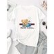 thumbnail image 2 of Playera de manga corta para mujer, estampado en color sólido, cuello redondo, estilo casual, para verano, estilo casualCreative English Bear Pattern Printed Women'S Fashionable Round Neck Short Slee, 2 of 6