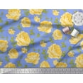 thumbnail image 3 of Soimoi Georgette Viscose Fabric Leaves & Rose Floral Printed Fabric 1 Yard 42 Inch Wide, 3 of 3