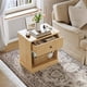 thumbnail image 5 of Yeshouse Mesita de noche acanalada, mesita de noche de madera natural con cajón, mesa auxiliar rústica y armario de almacenamiento para dormitorio o sala de estar, 5 of 7
