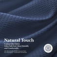 thumbnail image 6 of 72"x72" Navy Blue Shower Curtain, Waffle Textured Thick Fabric Shower Curtains for Bathroom, Polyester Cloth Bath Curtain with 12 Plastic Hooks, 6 of 9