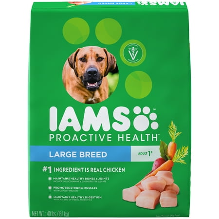 - IAMS PROACTIVE HEALTH Adult Large Breed Dry Dog Food Chicken, 40 lb. Bag