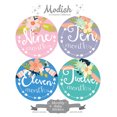 thumbnail image 4 of Modish Monthly Baby Stickers, Girl, Floral, Tribal Flowers, Arrows, Pink, Purple, Lavender, Teal, Blue, Baby Photo Prop, Baby Shower Gift, Baby Book Keepsake, 4 of 4
