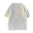 thumbnail image 4 of BiZtdJrK Big and Tall T Shirts for Men Waffle Knit Short Sleeve Casual T Shirt Loose Breathable Summer Tee Tops White XL, 4 of 6