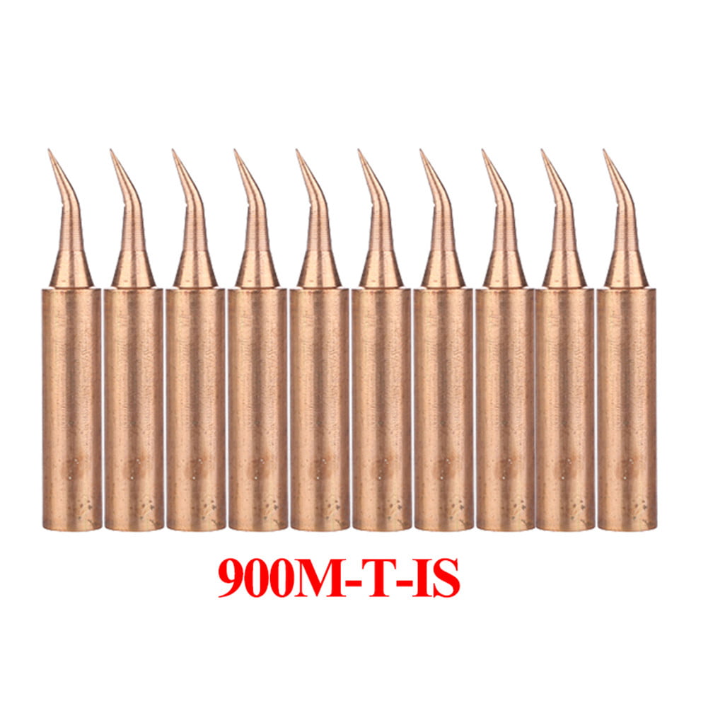 10pc 900M-T Soldering Tip Pure Copper Iron Head Series Solder Tool w/Iron Casing 