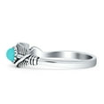 thumbnail image 2 of Feather Oval Oxidized Ring Turquoise 925 Sterling Silver Size 4, 2 of 6