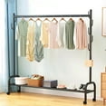 thumbnail image 3 of Elegant Rolling Garment Rack, Double Rods Portable Garment Rack with Wheels Wardrobe Rack, Space-Saving Storage Solution for Your Home (White), 3 of 5