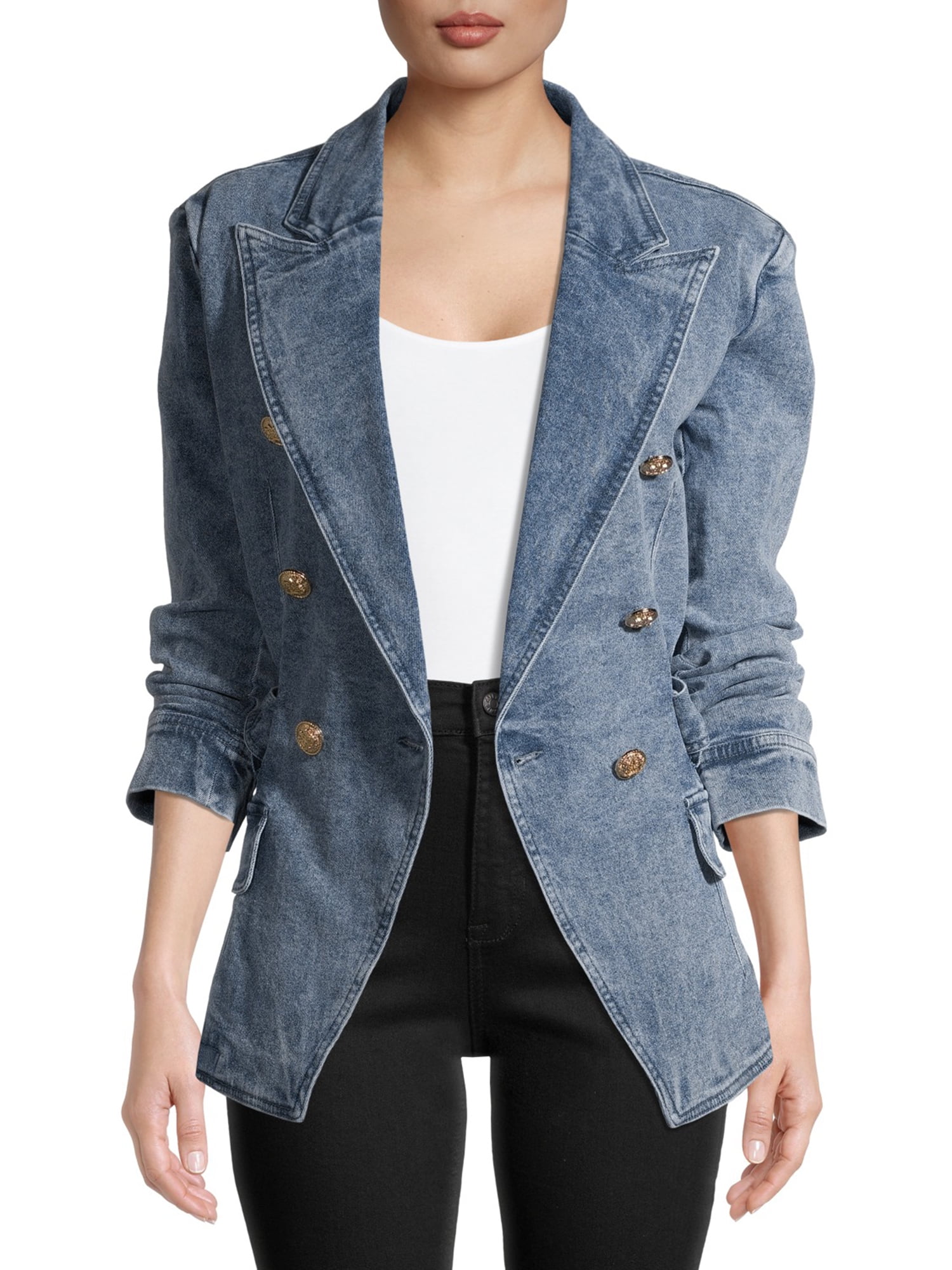 womens denim blazer
