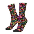 thumbnail image 1 of Fotbe Colorful Floral Embroidery Mexican Calcetas Largas con Estampado para Hombre y Mujer – Calcetas de Compresión Transpirables y Elásticas, Viajar y Uso Diario Talla 5-11, 1 of 6