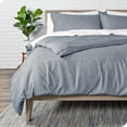 thumbnail image 2 of Bare Home Luxury Duvet Cover and Sham Set - Premium 1800 Collection - Ultra-Soft - Full, Heather Midnight Blue, 3-Pieces, 2 of 6