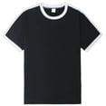 thumbnail image 4 of Men's Casual Loose Fit Striped Color Block T Shirt Comfortable Round Neck Short Sleeve Top Trendy Business Style Soft Breathable Tee Mens T-Shirts Solid Color Sleeve Casual Crew Neck Basic Tees, 4 of 7