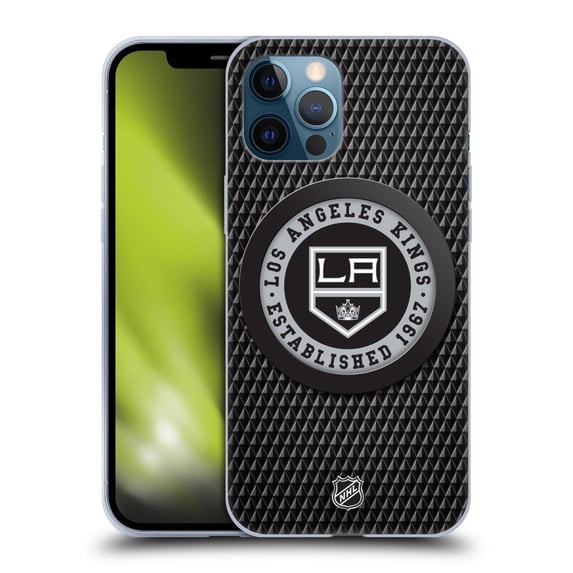 Head Case Designs Officially Licensed NHL Los Angeles Kings Puck Texture Soft Gel Case Compatible with Apple iPhone 12 Pro Max
