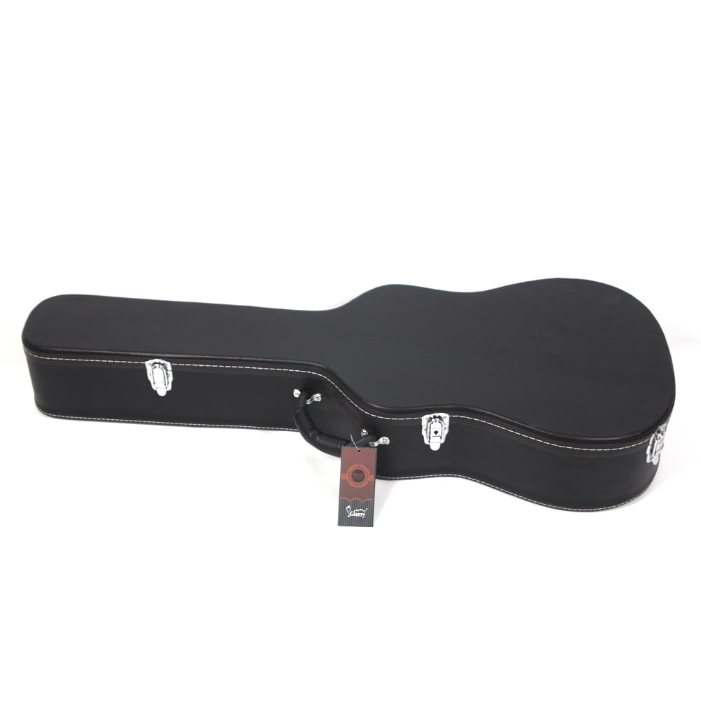 Lowestbest 41" Folk Guitar Case, Hardshell Carrying Case, Microgroove Flat Black