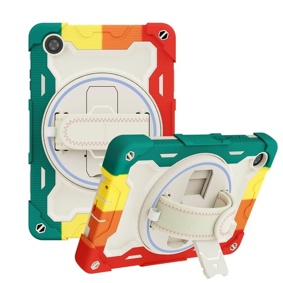 Dteck Rugged Case for Lenovo Tab M8 (3rd Gen) 8" Tablet TB-8506 2021 / Tab M8 HD (2nd Gen) 2019 TB-8505 for Kids, Heavy Duty Tough Shockproof Cover with Rotating Hand Strap Stand,Red