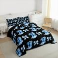 thumbnail image 3 of Manfei Blue Cowgirl Boots Bedding Comforter Set,Kawaii Bow Knot Twin Comforter Sets,Girl Bowtie Bow Bedding Set For Kids,Breathable Home Decor Reversible,2pcs, 3 of 8