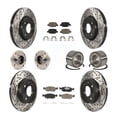 thumbnail image 1 of Transit Auto Front Rear Wheel Hub Bearings Assembly Coated Disc Brake Rotors and Ceramic Pads Kit (10Pc) for Car Fiat 500 - Left Right Side (Driver Passenger) KBB-117602, 1 of 10