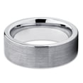 thumbnail image 2 of Tungsten Wedding Band Gray Tungsten Ring Tungsten Carbide Ring 8mm Brushed Tungsten Band Comfort Fit, 2 of 3
