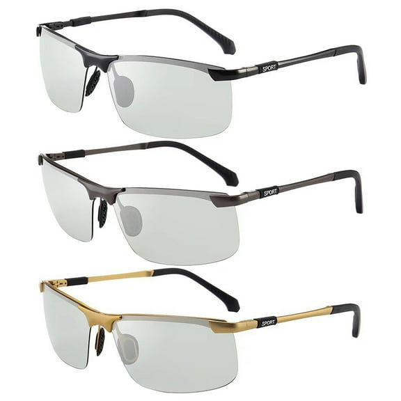 Meidiya Men's Photochromic Sunglasses with Polarized Lens UV Protection Anti Glare Reduce Eye Fatigue Driving Glasses for Daily Wear