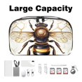 thumbnail image 3 of Honeybee Travel Case Charger Pouch Hard Drive Bag Cable Organizer Desk Cord Travel Organizer Waterproof Oxford Fabric Electronic Digital Accessories Storage Bag Black 5.9x9.44x3.14 in, 3 of 6
