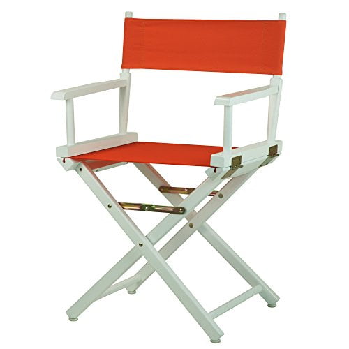Casual Home 18" Directors Chair White Frame with Orange Canvas