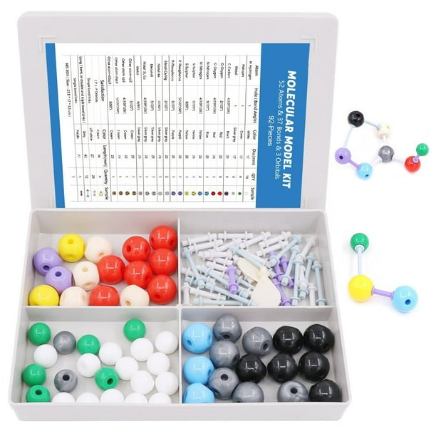 Set de modelos moleculares de química Swpeet de 92 piezas para estudiantes