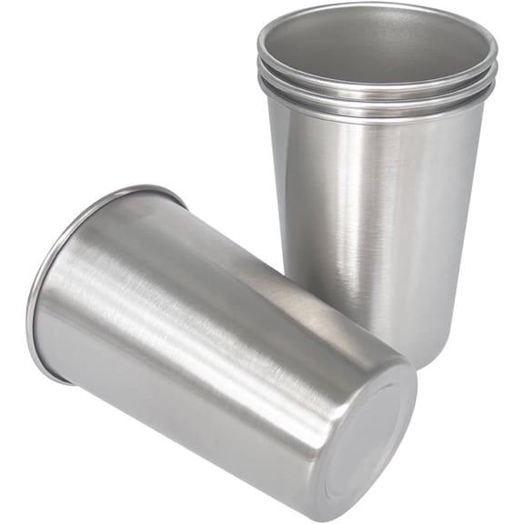 4 Pack Stainless Steel Pint Cups,20 oz/600mlShatterproof Cup,Unbreakable Tumblers,Metal Cups,Stackable Durable cup,Chilling Beer Glasses,for Travel, Outdoor, Camping, Everyday, Restaurant