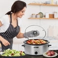 thumbnail image 5 of Homecookin 7qt Manual Slow Cooker with Non-Stick Ceramic Crock Pot for Family Dinner, Holiday Feast-Grey, 5 of 6