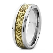 Coastal Jewelry Two Tone Stainless Steel Celtic Inlay Eternity Ring