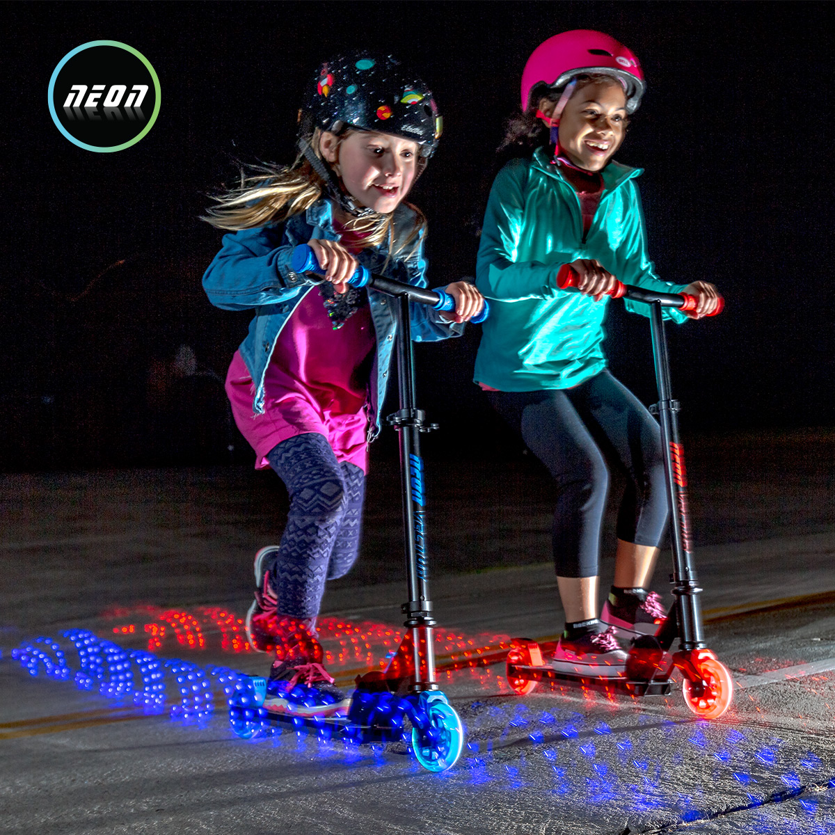Neon Vector Scooter with LED Ligth Up Wheels Red for Kids Age 5 -12 - image 5 of 6