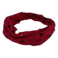 thumbnail image 5 of Unique Bargains 1 Pc Headband Polka Dot Lace Wide Hairband for Women Wine Red, 5 of 5