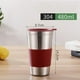 thumbnail image 1 of Double Wall Stainless Steel Coffee Mug Portable Cup Bilayer Coffee Milk Tea Lemon, 1 of 5