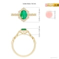 thumbnail image 4 of ANGARA Natural Oval Emerald Trillium Floral Shank Ring in 14K Yellow Gold for Women (Size-7x5mm) | May Birthstone, Birthday, Anniversary, Jewelry Gift for Women | Natural Emerald Ring, 4 of 8