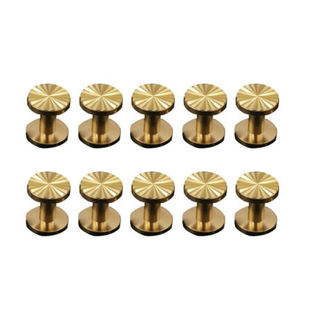 

10pcs Solid Brass Sunflower Screws Stud Flat Fastener Belt Harness Nail Rivets Leather Craft DIY (10x4x8mm)