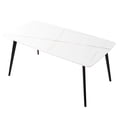 thumbnail image 2 of White Porcelain 63'' Dining Table, Adorns Kitchen & Leisure Areas, Easy To Assemble Ceramic Table In White, Industrial Style Quick Setup, 2 of 4