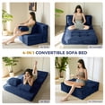 thumbnail image 3 of Sofá cama convertible 4 en 1 MAXYOYO Sofá azul marino plegable, 3 of 9